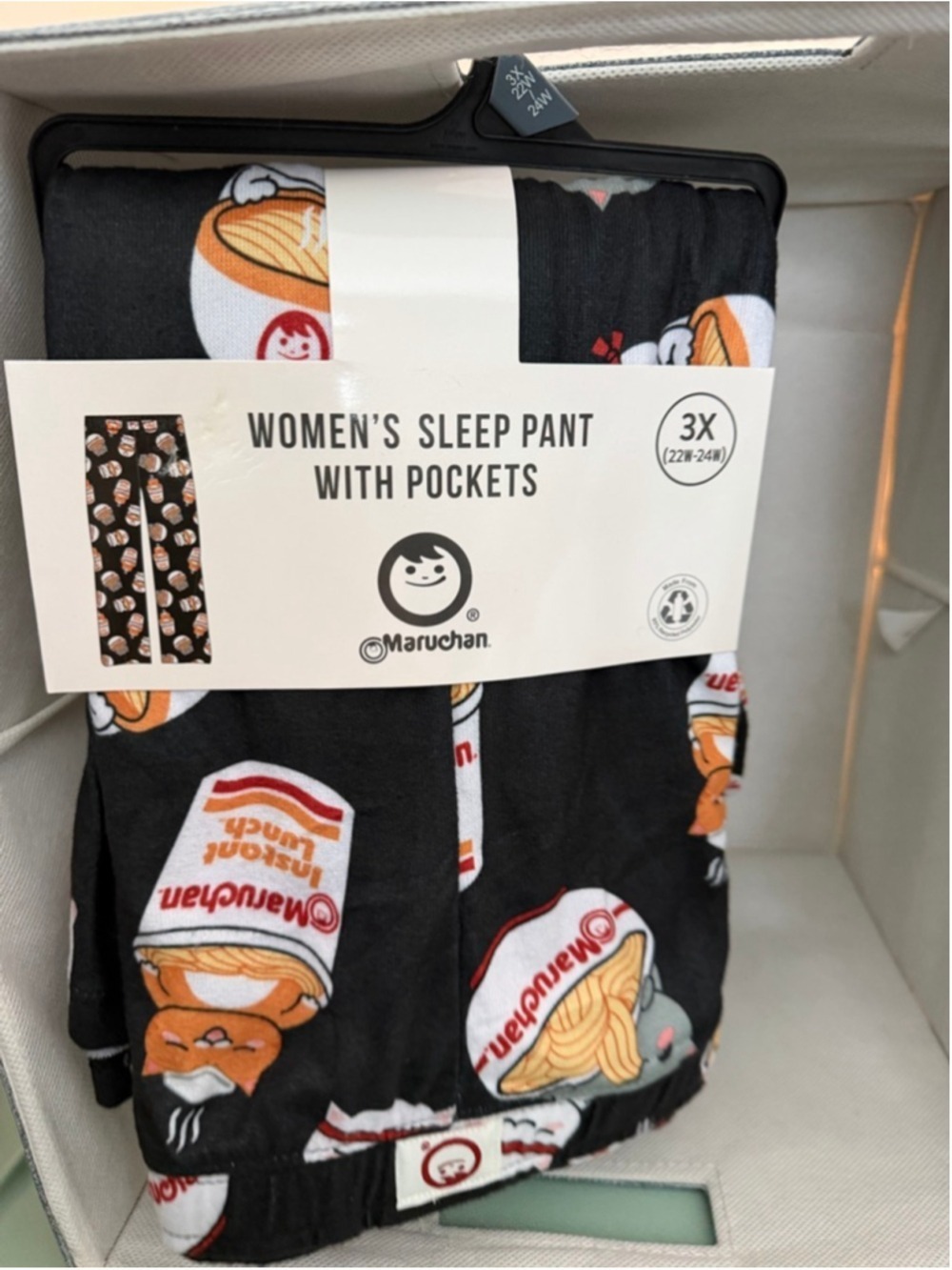 Maruchan Black & Orange Ramen Sleep Pants 3X